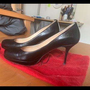 Authentic CL Black simple pump 80mm size 37